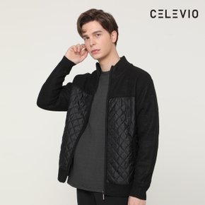 볼테라 누빔 니트집업 블랙_P300407732