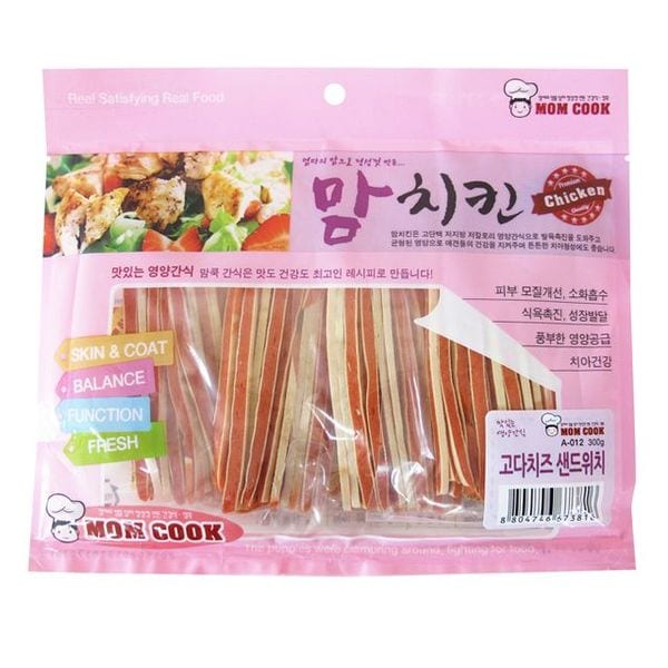 강아지 맘쿡 고다치즈 샌드위치 반려견 간식 300g 1P X ( 2매입 )