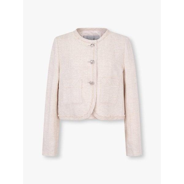 린넨 블렌드 아웃 포켓 자켓 _아이보리 7225210702