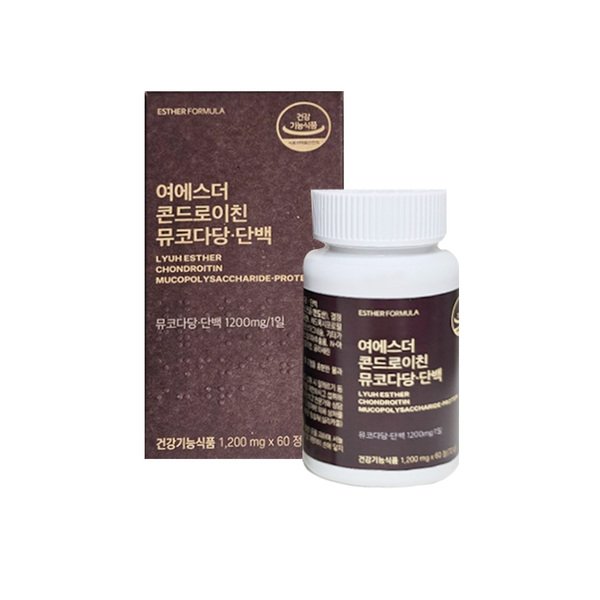 여에스더 콘드로이친 뮤코다당단백 60정 1통 소 연골 관절 건강 효소