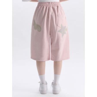 엠블러 Angel Star Patch Bermuda Pants Sweat Short Pants ASP901 (Pink)