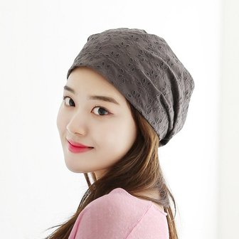 hat'scompany 비니 봄 여름 여성모자 펀칭 면 조리모 헤어두건 여자 버킷햇 매니홀비니