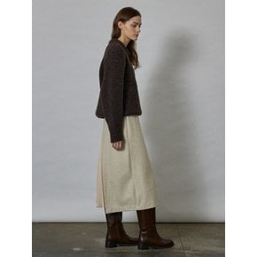 WOOL HIDDEN PLEATED SKIRT (OATMEAL)