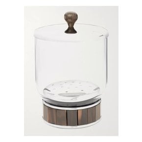 Glass, Stainless Steel and Ebony Ice Bucket