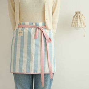 캔디 소다 40수 순면 스트라이프 허리 하프 앞치마