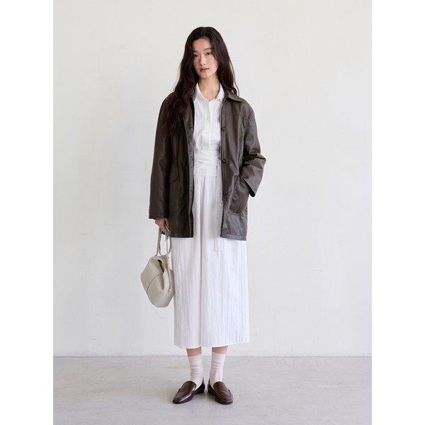 Feminine Wrap Tie Dress (Ivory)