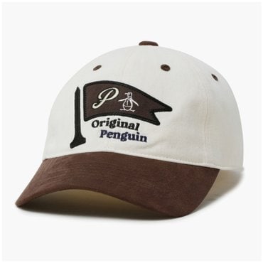 먼싱웨어 아이보리 남성 컬러블럭 코튼 볼캡 MQ321PCP81(IVRY)