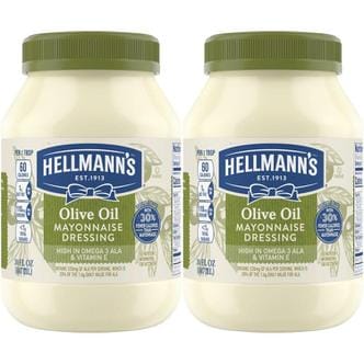  [해외직구] Hellmanns 헬만스 올리브 오일 마요네즈 드레싱 887ml 2팩