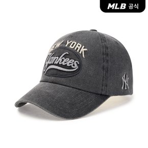 [엠엘비코리아공식] [카리나PICK]바시티 빈티지 컬시브 스티치 언스트럭쳐 볼캡 (4 COLOR)