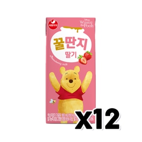 서울우유 딸기 꿀딴지 멸균우유팩 180ml x 12개