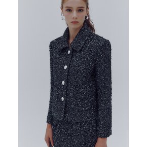 Luminescent tweed jacket (Black)