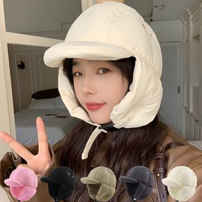 남여공용 겨울 패딩 귀달이 방한 모자 등산 캠핑 낚시 군밤장수 캡 털모자