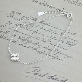 HEART CLOVER SILVER 925 bracelet 행운의 하트 네잎클로버 데일리 쿨컬러 실버.._P397529654