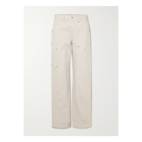 워크웨어 프레이 장식 미드라이즈 보이프렌드 진 크림 1647597342814083