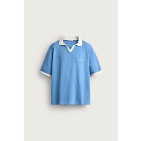 ZARA 자라 자수와 질감이 가미 폴로 셔츠 4087 350 406