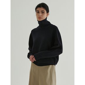 Whole Garment Alpaca Turtleneck (Navy)