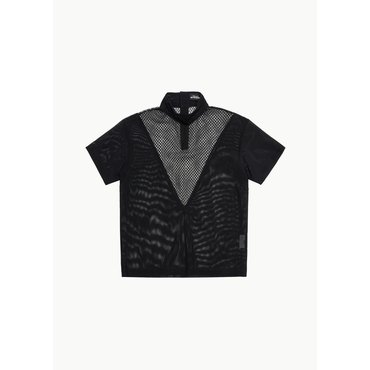 샵아모멘토 올리신더 25SS V Hybrid Lace Top With High Neck, Black