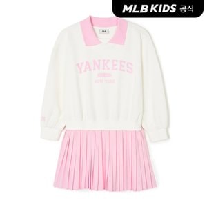 MLB키즈 (공식)24SS 바시티 맨투맨 원피스 NY (Ptn.Pink) 7FOPV0141-50PKP