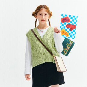 [2color]여아 변형 케이블 knit 베스트