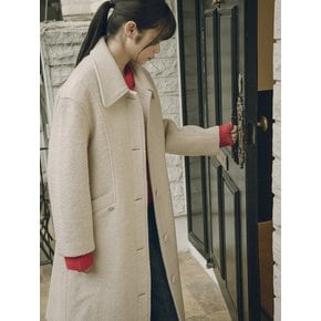 O3729 Boucle wool long coat_Light beige