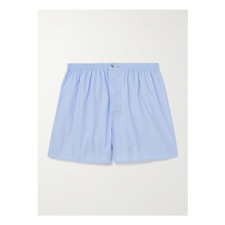 ZIMMERLI 짐멀리 엔드온엔드 코튼 복서 쇼츠 블루 46376663162965005