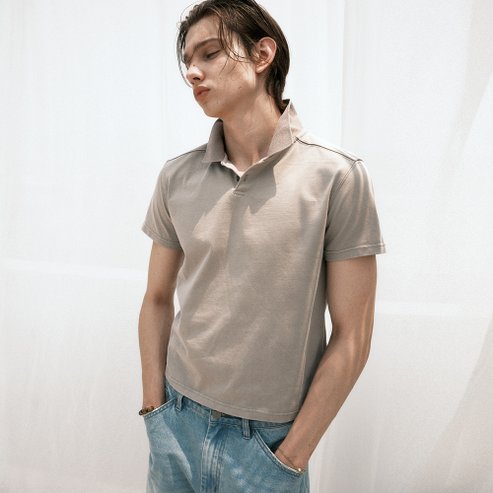 노이어 25SS 피그먼트 크롭 폴로 티셔츠 N25STS19 (4color)