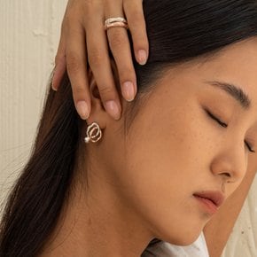 [Abstract] Two-tone Organic Curve Earring