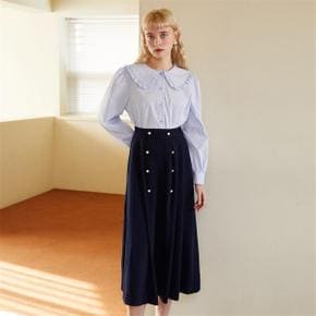 [일루스트리스일루전] NAVY 8-BUTTON SKIRT