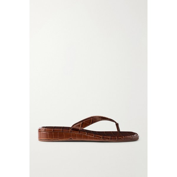 로플러 랜달 리나 크로크 가죽 통 샌들 46376663163039364