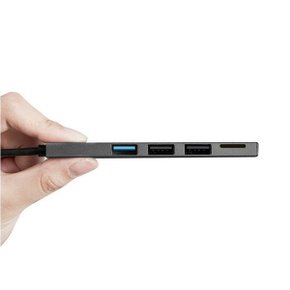 초슬림 TF 카드리더기+3포트 USB 3.0 허브 CRH-13