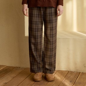 WOOL CHECK TROUSER_BEIGE