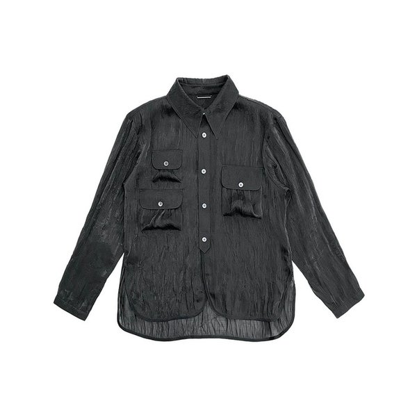 BLACK WRINKLED MULTI-POCKET