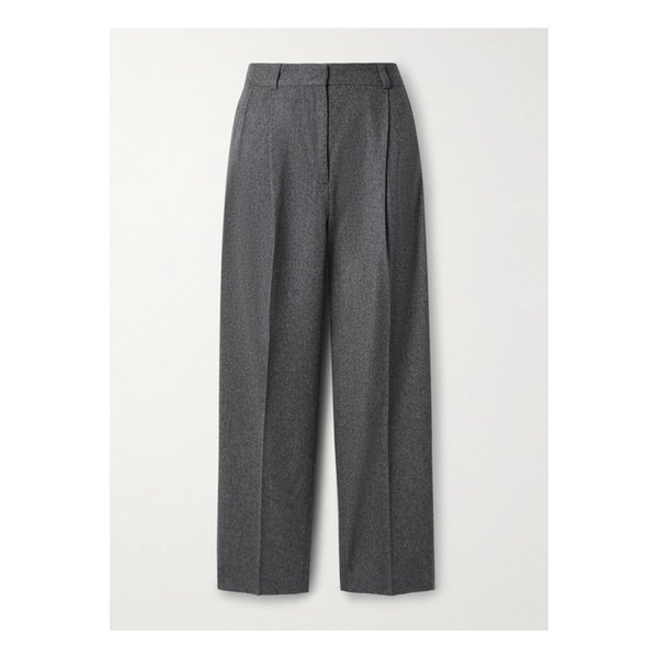 플리츠 울 혼방 펠트 와이드 팬츠 그레이 1647597343134956