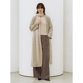 Mohair V Neck Long Cardigan Light Grey