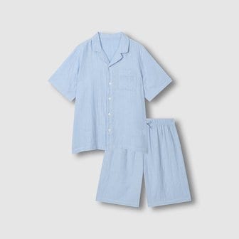 JAJU 남 썸머 더블 코튼 5부 파자마 세트 J216201146052