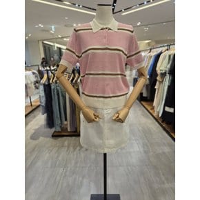 티에리 칼라 스트라이프 니트 반팔 SL2KT507
