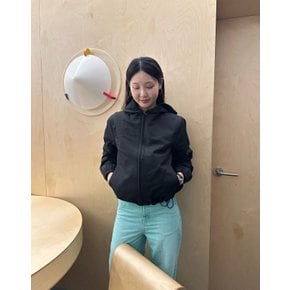 [25SS] [스테디셀러]블랙 후드 캐주얼 숏 점퍼 WSJU5B201BK
