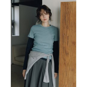 Ribbed Incision Slim Tee (3color)
