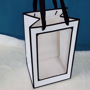 라인 쇼핑백 꽃다발 선물 용돈 박스 유리돔 생일 포장