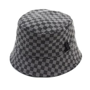 Side Thunder Border Check Gray Bucket Hat 버킷햇