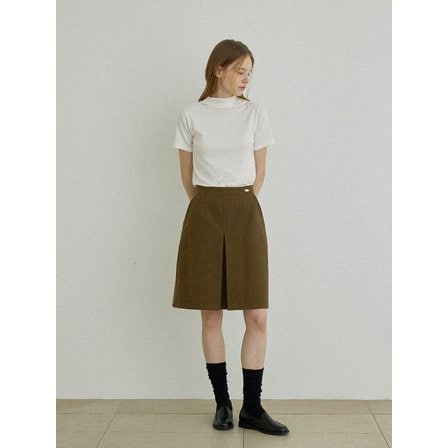 애즈이프 Piore midi skirt (Brown)