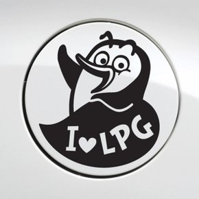 주유구 아이러브 LPG 펭키 / 주유구스티커 자동차스티커