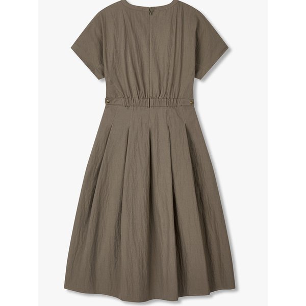 사이드 버튼 플리츠 원피스_카키 브라운 7255337103