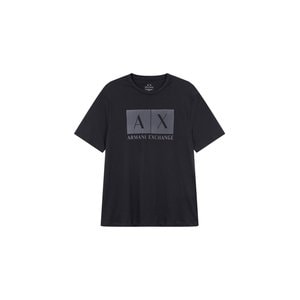 ARMANI EXCHANGE AX남성 스퀘어 로고 소프트 티셔츠A413330010-블랙