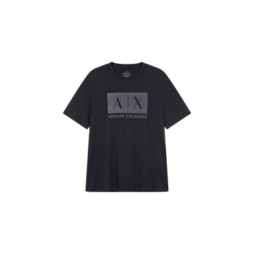 ARMANI EXCHANGE AX남성 스퀘어 로고 소프트 티셔츠A413330010-블랙