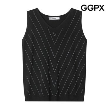 GGPX V큐빅 민소매 니트 (GP4KP047F)