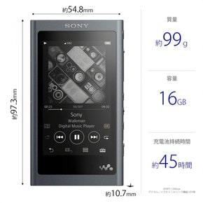 소니  sony 워크맨 A 시리즈 16GB NW-A55 : MP3 플레이어 Bluetooth microSD 대응  NW-A55 B
