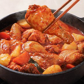 [미식예찬] 국내산 솥뚜껑 닭한마리 얼큰닭볶음탕 1kg x 2팩
