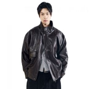 아캄 AAKAM Dad 레더 재킷 브라운 499601