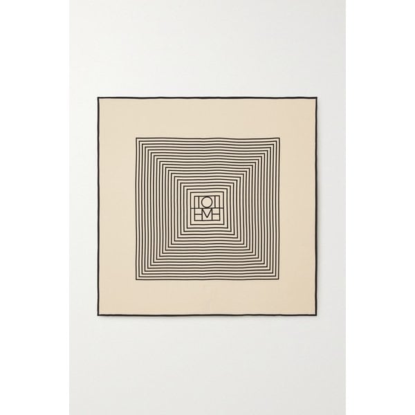 스트라이프 실크 크레이프 드 신 스카프 1647597326913900